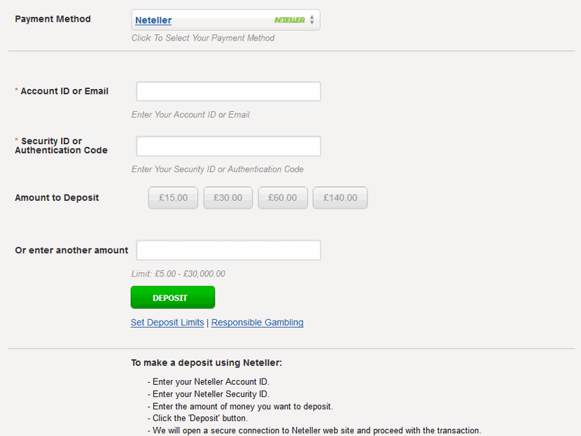 neteller example of how to deposit to a casino site