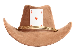 ace poker cowboy hat