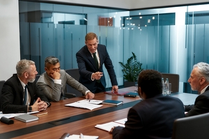 angry business meeting