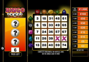 Crazy Bingo, Instant Win Games