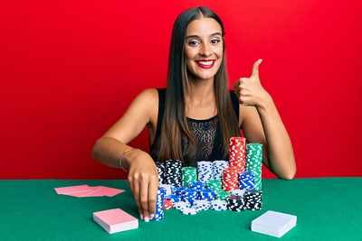happy casino player
