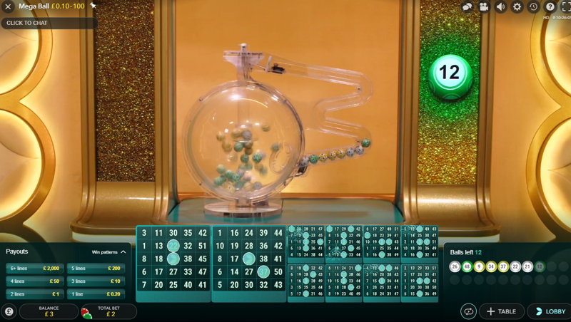 mega ball live game