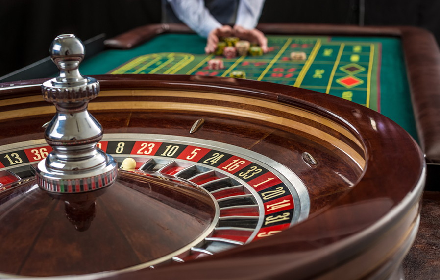roulette wheel and table
