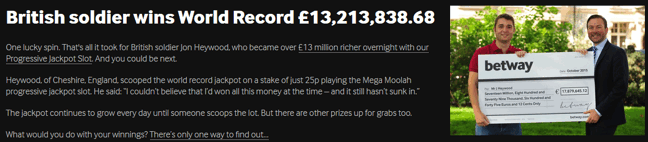 betway casino win