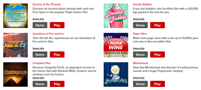 virgin games games