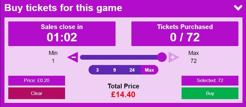 Maximum Tickets Online Bingo