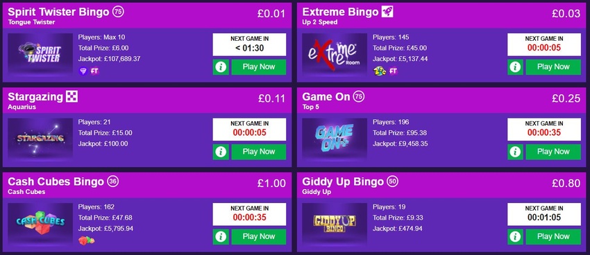 Online Bingo Schedule